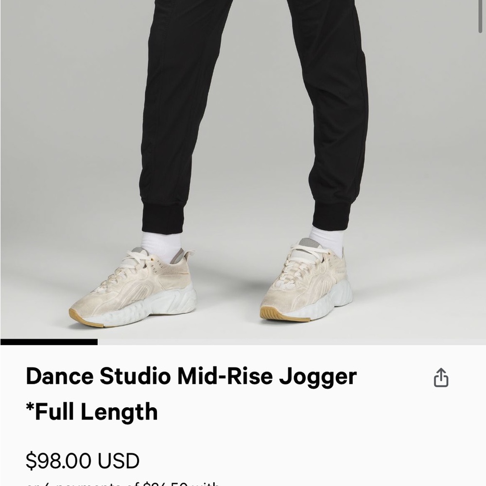 Lululemon Dance Studio Mid-Rise Jogger. Size 12. Black.